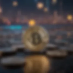 A futuristic representation of digital currencies