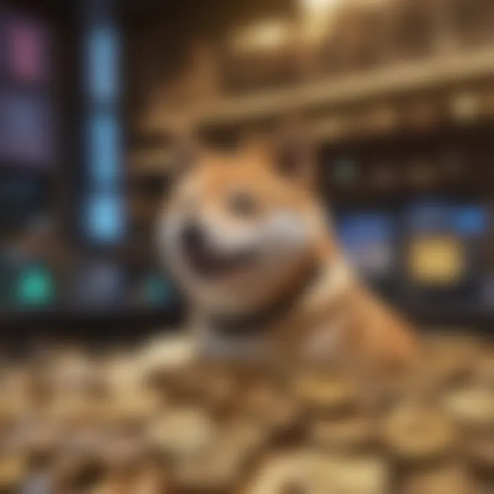 An artistic representation of community engagement and its impact on Shiba Inu Coin